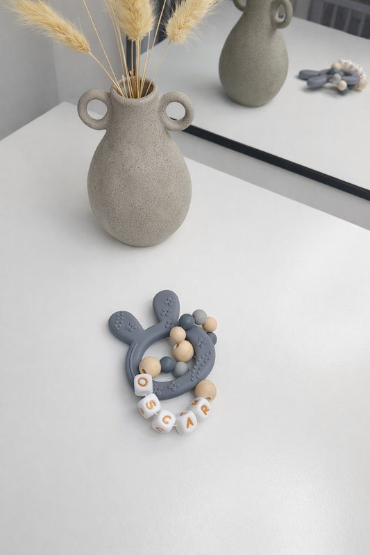 Soft Bunny Teether – Personalised Baby Gift